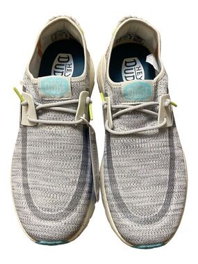 HEYDUDE Sirocco Grey Knit Slip On Sneakers Speckled Sole Women 11 NWT
